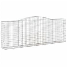 Vidaxl Obokana gabonska košara 400x50x140/160 cm pocinkano železo