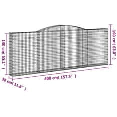 Vidaxl Obokane gabion košare 25kosov 400x30x140/160cm pocinkano železo