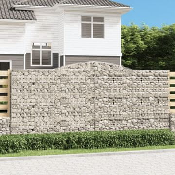 shumee Obokane gabion košare 7 kosov 400x50x180/200cm pocinkano železo
