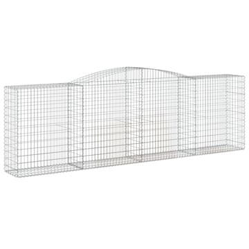 Vidaxl Obokana gabonska košara 400x50x120/140 cm pocinkano železo