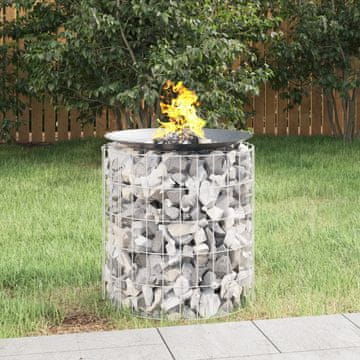 Vidaxl vidaXL Gabionski kamin, Ø 50 cm, pocinkano železo
