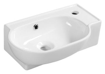 SAPHO YUMO Kotni Keramični Umivalnik 45x28cm, Bela Eleganca za Sodobne Kopalnice