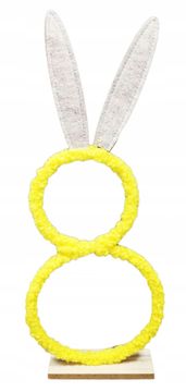 shumee Dekoracija velikonočnega zajčka rumena figurica 46 x 18 cm