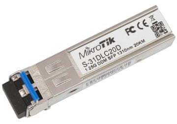 Mikrotik S-31DLC20D SFP optični modul, SM, 20km, 1,25G, 1310Nm, DDM