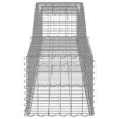 Vidaxl Obokana gabonska košara 400x50x40/60 cm pocinkano železo
