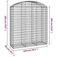 Vidaxl Obokana gabonska košara 150x50x160/180 cm pocinkano železo