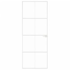 Vidaxl Notranja vrata bela 76x201,5 cm kaljeno steklo aluminij tanka