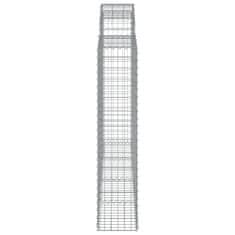 Vidaxl Obokana gabonska košara 200x30x140/160 cm pocinkano železo