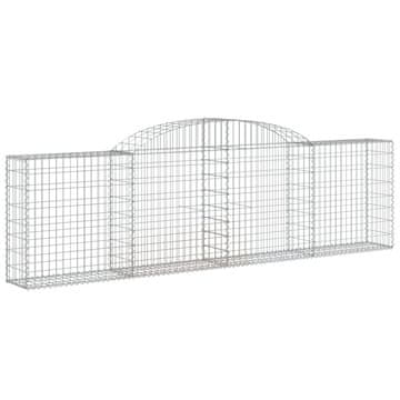 Vidaxl Obokana gabionska košara 300x30x80/100 cm pocinkano železo