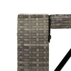 Vidaxl Barska miza s stekleno ploščo siva 145x80x110 cm poli ratan