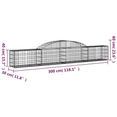 Vidaxl Obokane gabion košare 30 kosi 300x30x40/60 cm pocinkano železo