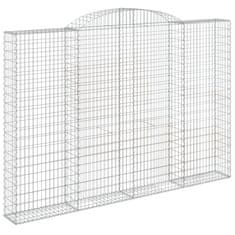 Vidaxl Obokane gabion košare 3 kosa 300x30x200/220 cm pocinkano železo