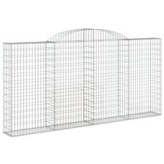 Vidaxl Obokane gabion košare 8 kosi 300x30x140/160 cm pocinkano železo