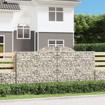 shumee Obokane gabion košare 17 kosi 300x50x140/160cm pocinkano železo