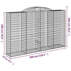 Vidaxl Obokane gabion košare 7 kosov 300x50x180/200cm pocinkano železo