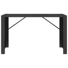 Greatstore Barska miza s stekleno ploščo črna 185x80x110 cm poli ratan