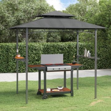 Vidaxl vidaXL Žar paviljon s policami antraciten 240x150x243 cm jeklo