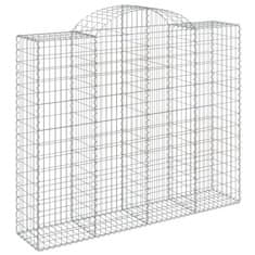 Vidaxl Obokana gabionska košara 9kos 200x50x160/180cm pocinkano železo