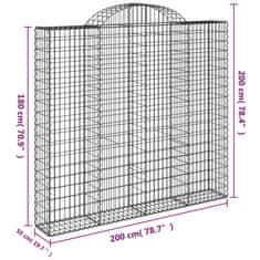 Vidaxl Obokana gabonska košara 200x50x180/200 cm pocinkano železo