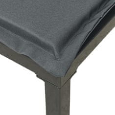 Greatstore Vrtni stolček za noge z blazino črn in siv poli ratan
