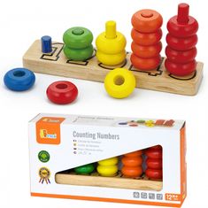 Viga Toys Učenje številk in barv Izobraževalna piramida Viga