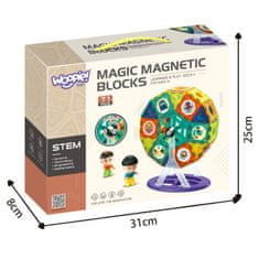 WOOPIE Magnetne kocke premikajoči se vrtiljak 2 figurici 71 el.