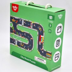 Tooky Toy Cestna sestavljanka za otroke Maketa avtoceste 21 el. Certifikat FSC