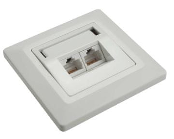Solarix SX9-2-5E-UTP-WH Ethernetna vtičnica 2xRJ45 UTP c5e
