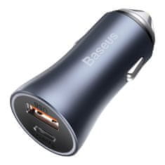 BASEUS Golden Contactor Pro avto polnilec USB-C / USB 40W PD QC, siva