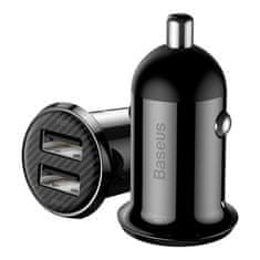 BASEUS Grain Pro avto polnilec 2x USB 4.8A, črna