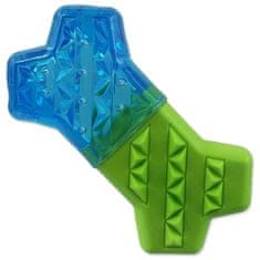 Dog Fantasy Hračka DOG FANTASY Kost chladící zeleno-modrá 13,5x7,4x3,8cm 1 ks