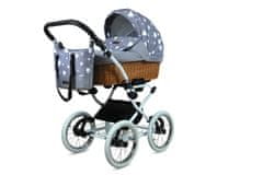 Babylux Classic White Silver Hearts | 4v1 Kombinirani Voziček kompleti | Otroški voziček + Carrycot + Avtosedežem + ISOFIX