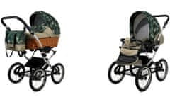 Babylux Classic Exclusive Fern Leaf | 2v1 Kombinirani Voziček kompleti | Otroški voziček + Carrycot