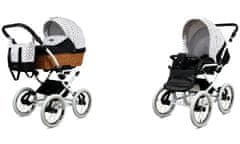 Babylux Classic White Black Dots | 2v1 Kombinirani Voziček kompleti | Otroški voziček + Carrycot