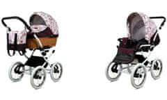 Babylux Classic Exclusive Maroon Flowers | 2v1 Kombinirani Voziček kompleti | Otroški voziček + Carrycot