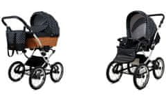 Babylux Classic Exclusive White Dots | 2v1 Kombinirani Voziček kompleti | Otroški voziček + Carrycot
