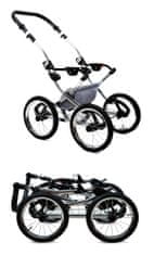 Babylux Classic Exclusive White Dots | 4v1 Kombinirani Voziček kompleti | Otroški voziček + Carrycot + Avtosedežem + ISOFIX
