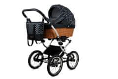 Babylux Classic Exclusive White Dots | 4v1 Kombinirani Voziček kompleti | Otroški voziček + Carrycot + Avtosedežem + ISOFIX