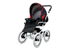 Babylux Classic White Red Bow | 2v1 Kombinirani Voziček kompleti | Otroški voziček + Carrycot