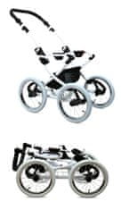 Babylux Classic White Green Daisy | 4v1 Kombinirani Voziček kompleti | Otroški voziček + Carrycot + Avtosedežem + ISOFIX