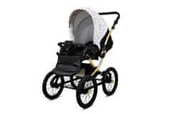 Babylux Classic Gold Black Dots | 2v1 Kombinirani Voziček kompleti | Otroški voziček + Carrycot