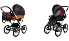 Babylux Classic Exclusive Red Bow | 2v1 Kombinirani Voziček kompleti | Otroški voziček + Carrycot