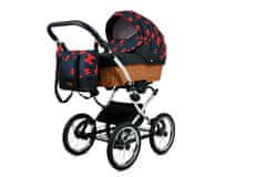 Babylux Classic Exclusive Red Bow | 4v1 Kombinirani Voziček kompleti | Otroški voziček + Carrycot + Avtosedežem + ISOFIX