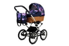 Babylux Classic Exclusive Royal Magnolia | 4v1 Kombinirani Voziček kompleti | Otroški voziček + Carrycot + Avtosedežem + ISOFIX