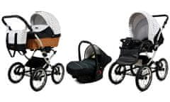 Babylux Classic Exclusive Black Dots | 3v1 Kombinirani Voziček kompleti | Otroški voziček + Carrycot + Avtosedežem