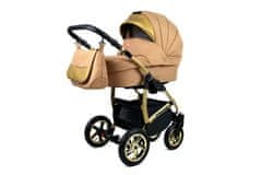 Babylux Gold Lux Sand Pearl | 2v1 Kombinirani Voziček kompleti | Otroški voziček + Carrycot