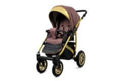 Babylux Gold Lux Mokka | 2v1 Kombinirani Voziček kompleti | Otroški voziček + Carrycot