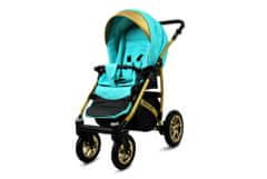 Babylux Gold Lux Mint | 4v1 Kombinirani Voziček kompleti | Otroški voziček + Carrycot + Avtosedežem + ISOFIX