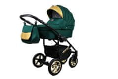 Babylux Gold Lux Bottle Green | 2v1 Kombinirani Voziček kompleti | Otroški voziček + Carrycot