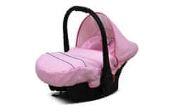 Babylux Gold Lux Light Pink | 3v1 Kombinirani Voziček kompleti | Otroški voziček + Carrycot + Avtosedežem